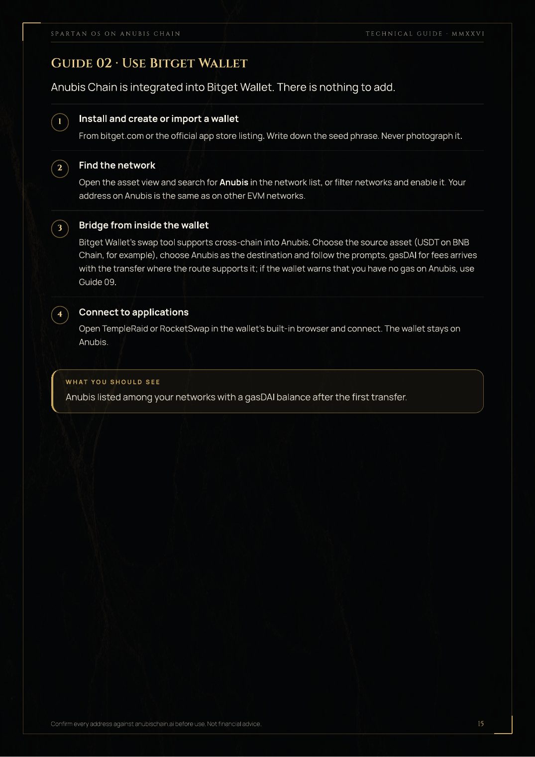 Technical guide · page 15 · Guide 02 · Bitget Wallet
