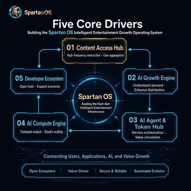Five core drivers · Spartan OS infographic