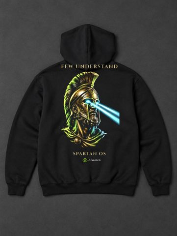 027 · Statue with laser eyes · hoodie · black