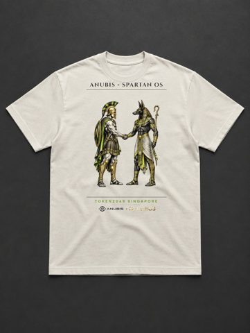 028 · Spartan and jackal · tee · bone