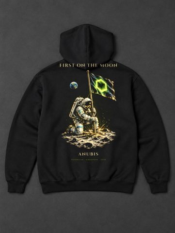 029 · Anubis flag · hoodie · black