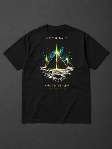 031 · Pyramids on the moon · tee · black