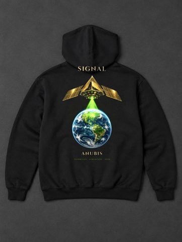 035 · Satellite pyramid · hoodie · black