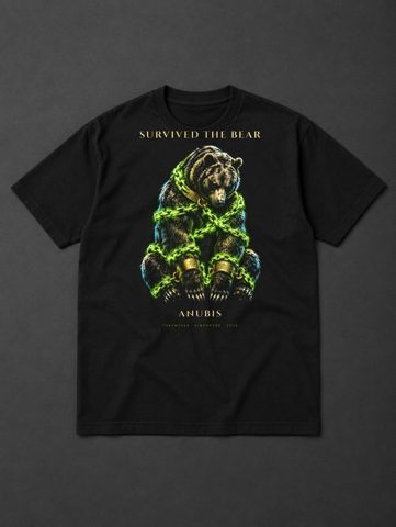 039 · Bear on the chain · tee · black