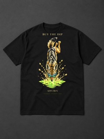 042 · Buy the dip · tee · black
