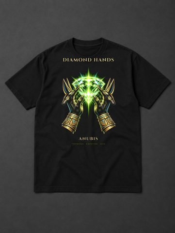 044 · Diamond hands · tee · black