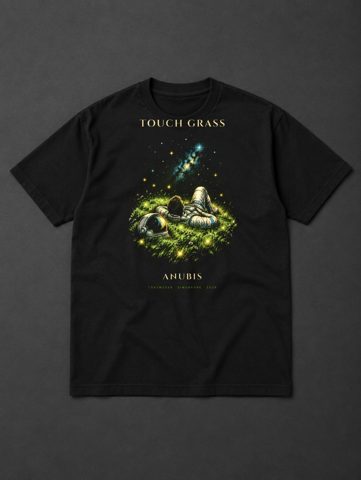 055 · Touch grass · tee · black