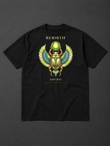 064 · Scarab gold · tee · black