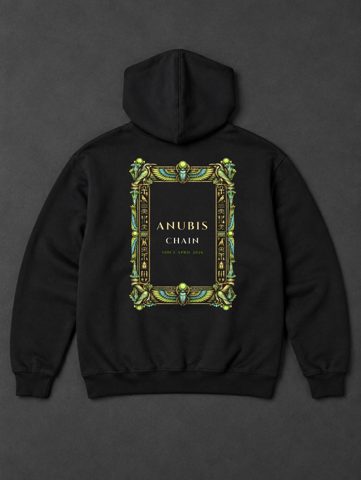 065 · Hieroglyph frame · hoodie · black