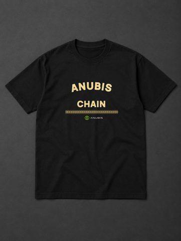 081 · Anubis Chain varsity · tee · black