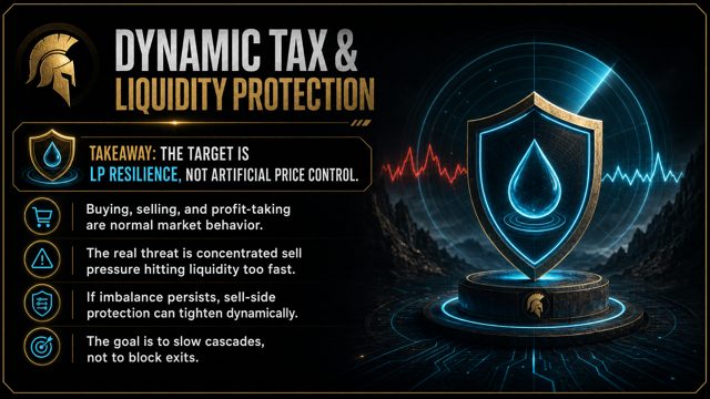 O² slide 05: Dynamic tax and liquidity protection