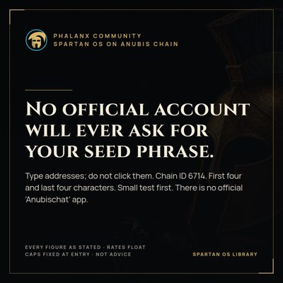 No official account will ever ask for your seed phrase.