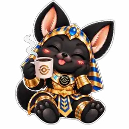 Anubis sticker 08: Coffee first